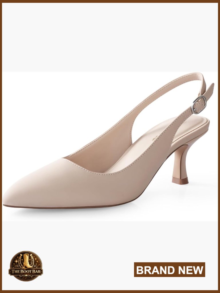 Slingback Kitten Heels Closed Pointed Toe Low Heel Pumps Dress Shoes
